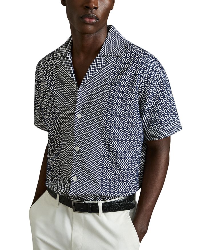 Гео Жаккард Кэмп Рубашка REISS, синий
Гео Жаккард Кэмп Рубашка REISS, синий