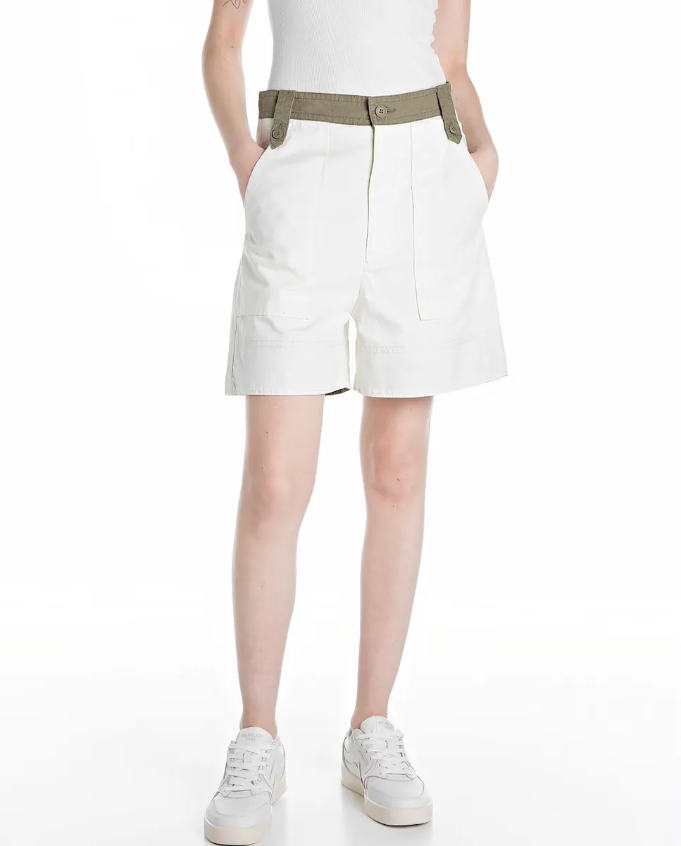Женские хлопковые бермуды с карманами Replay, цвет Kaki
Женские хлопковые бермуды с карманами Replay, цвет Kaki