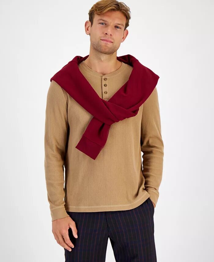 Мужская термобелье Henley с длинными рукавами Club Room, коричневый
Мужская термобелье Henley с длинными рукавами Club Room, коричневый