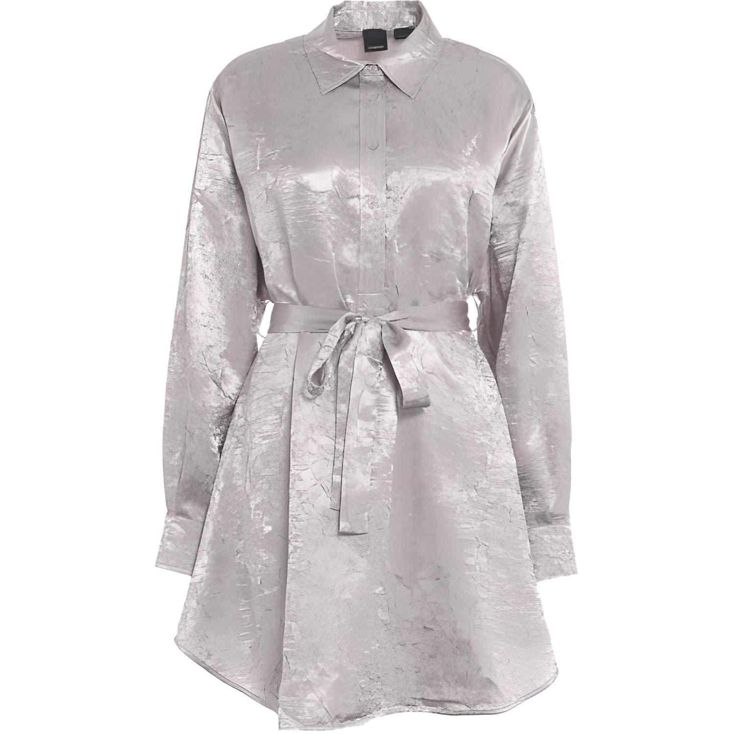 Поясное атласное мини-платье PINKO, серебристое
Поясное атласное мини-платье PINKO, серебристое