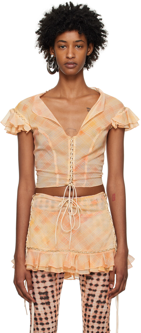 Розовая блузка с фестонами KNWLS
Розовая блузка с фестонами KNWLS