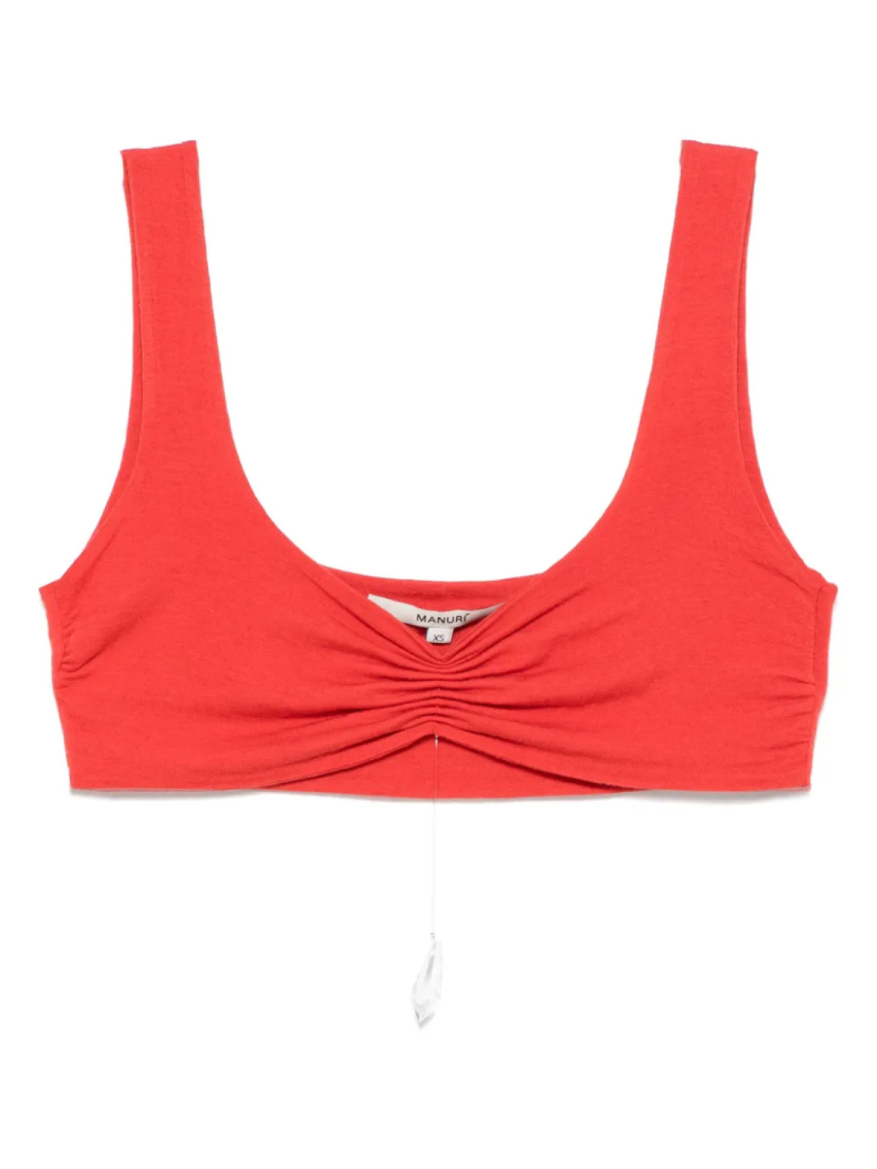 MANURI укороченный топ со сборками, красный 
MANURI укороченный топ со сборками, красный
