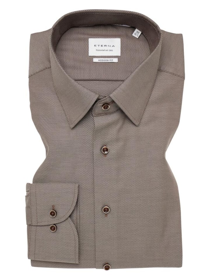 Рубашка с длинными рукавами темно-коричневого цвета Eterna
Рубашка с длинными рукавами темно-коричневого цвета Eterna