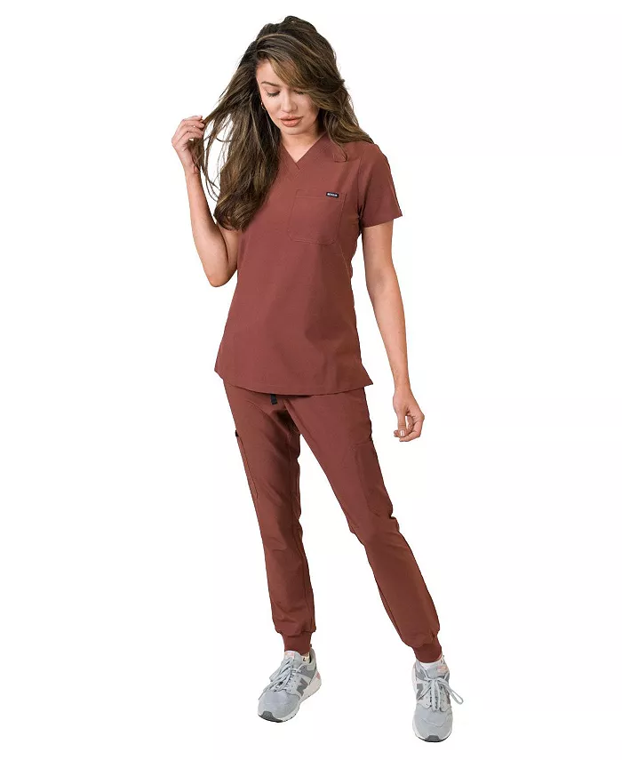 Женский комплект из брюк-джоггеров с одним карманом и трикотажными манжетами в рубчик Medgear, красный
Женский комплект из брюк-джоггеров с одним карманом и трикотажными манжетами в рубчик Medgear, красный