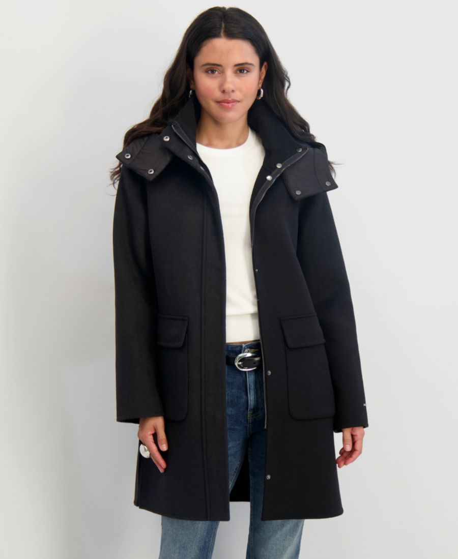 Женское пальто с капюшоном и застежкой-молнией спереди Tahari, Black
Женское пальто с капюшоном и застежкой-молнией спереди Tahari, Black