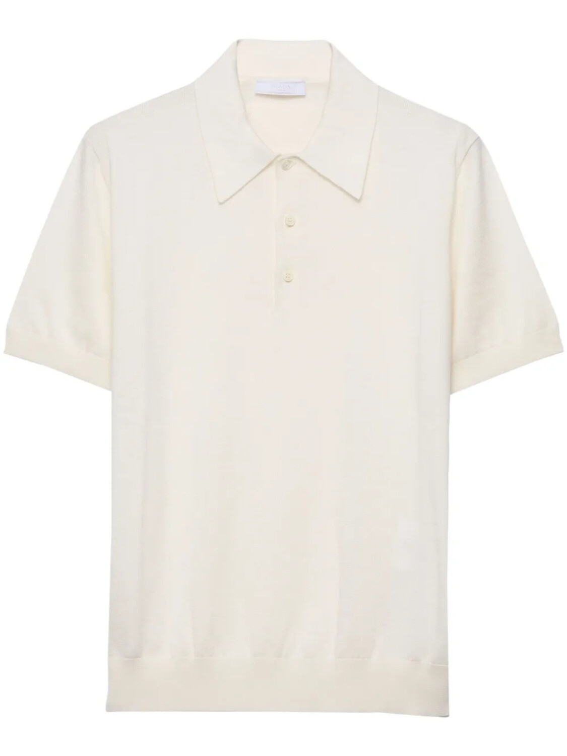 Хлопковая рубашка-поло Prada, белый 
Хлопковая рубашка-поло Prada, белый
