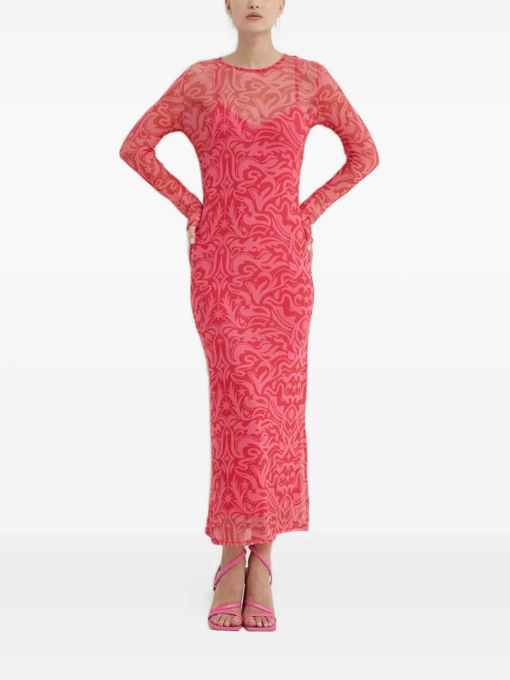 Сетчатое платье с длинными рукавами и принтом NEVER FULLY DRESSED, розовый
Сетчатое платье с длинными рукавами и принтом NEVER FULLY DRESSED, розовый