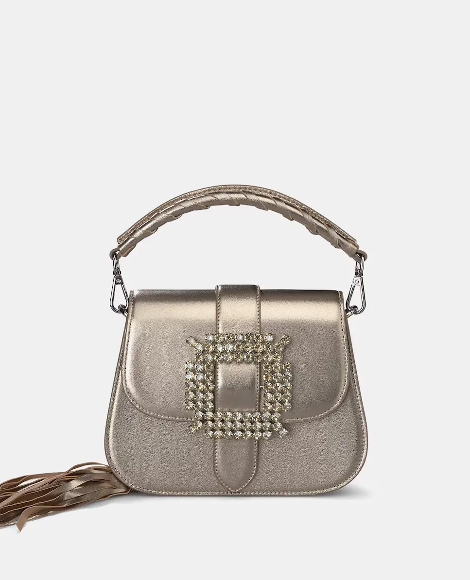 Женская кожаная сумка через плечо с квадратной деталью со стразами Alma en Pena, золотой
Женская кожаная сумка через плечо с квадратной деталью со стразами Alma en Pena, золотой