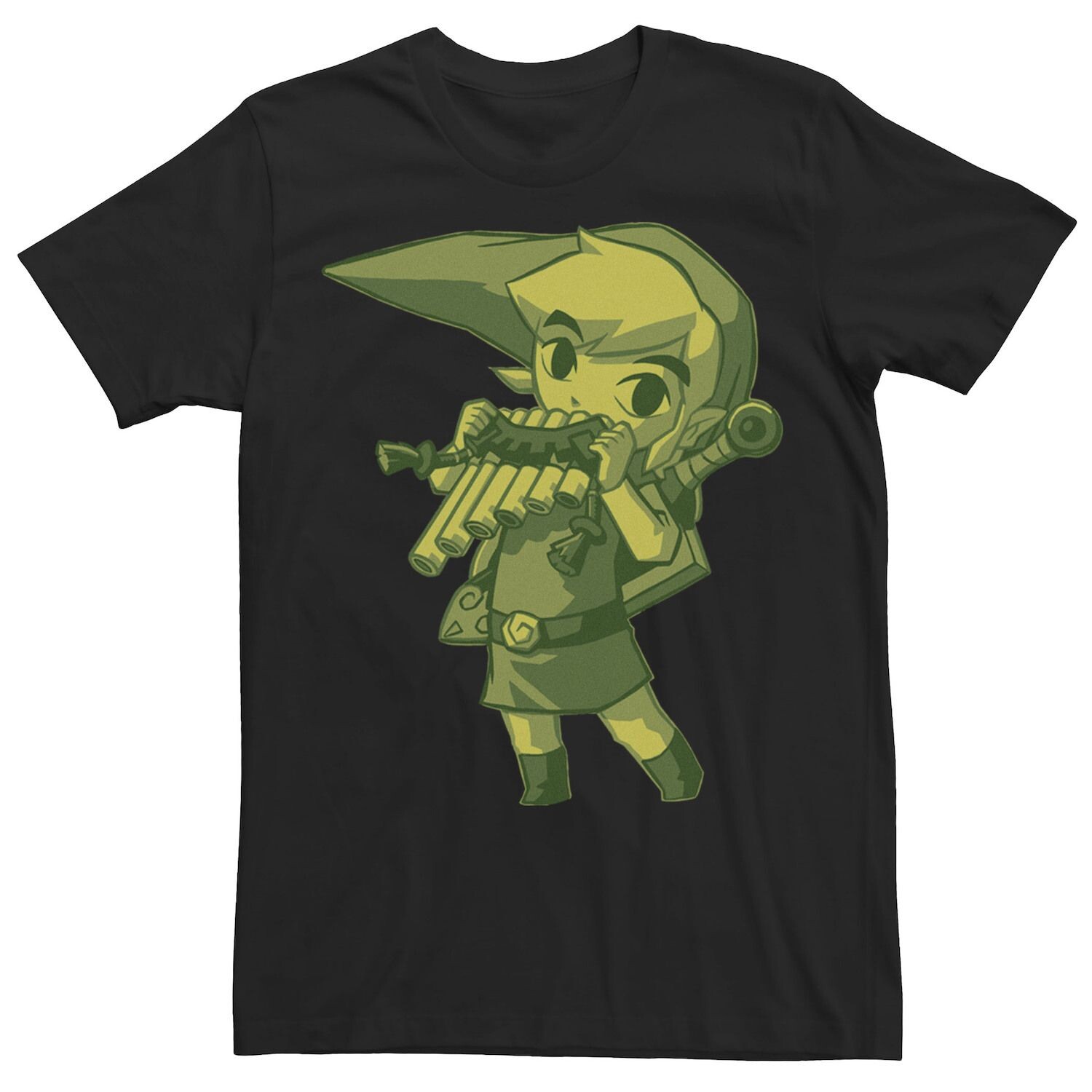 Мужская футболка с портретом Zelda Spirit Flute Licensed Character, черный
Мужская футболка с портретом Zelda Spirit Flute Licensed Character, черный