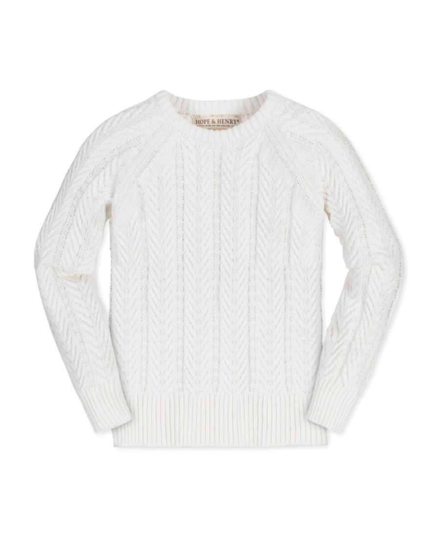 Детский свитер с длинными рукавами и рукавами реглан из органической ткани с косами Hope & Henry, Soft white leaf cable
Детский свитер с длинными рукавами и рукавами реглан из органической ткани с косами Hope & Henry, Soft white leaf cable