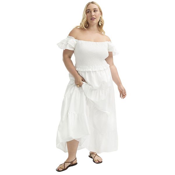 Женское платье макси с ярусами и присборенным верхом plus size June & Vie
Женское платье макси с ярусами и присборенным верхом plus size June & Vie