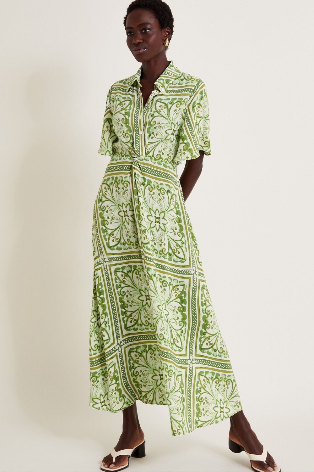 Платье рубашка миди с принтом «Эмилия» Monsoon, зеленый
Платье рубашка миди с принтом «Эмилия» Monsoon, зеленый
