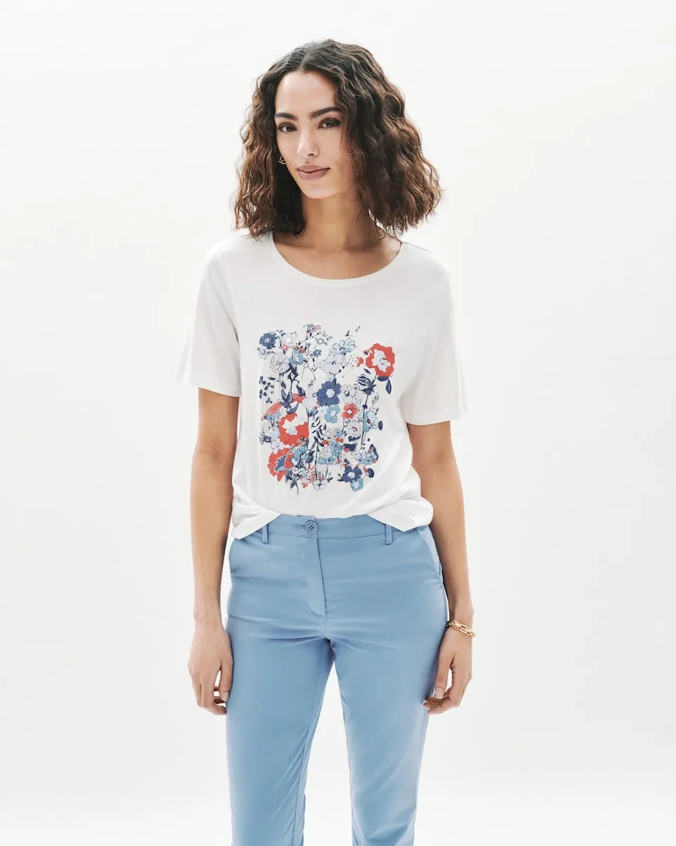 Женская футболка с короткими рукавами и цветочным принтом Caroll, белый
Женская футболка с короткими рукавами и цветочным принтом Caroll, белый