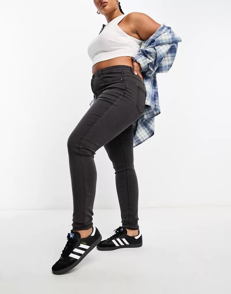 Серые джинсы скинни с завышенной талией Noisy May Curve Callie 
Серые джинсы скинни с завышенной талией Noisy May Curve Callie