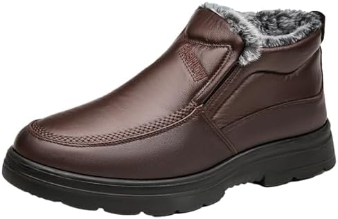 Мужские зимние снегоходные сапоги из кожи с теплой меховой подкладкой, без шнурков, с ручной строчкой, низкие, противоскользящие, водоотталкивающие, легкие повседневные кроссовки для прогулок Letclocom, коричневый
Мужские зимние снегоходные сапоги из кожи с теплой меховой подкладкой, без шнурков, с ручной строчкой, низкие, противоскользящие, водоотталкивающие, легкие повседневные кроссовки для прогулок Letclocom, коричневый