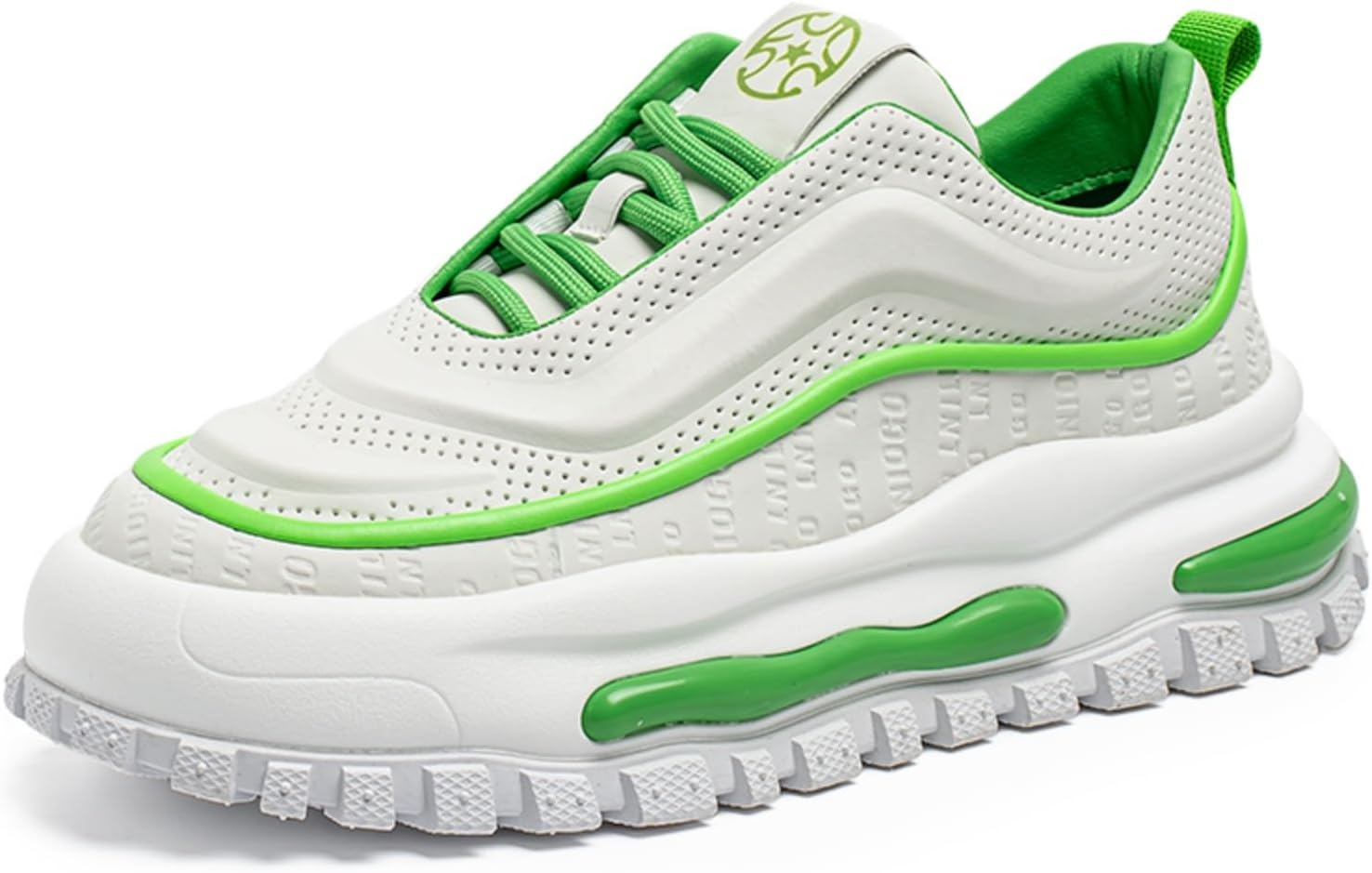 Мужские модные дышащие кроссовки на платформе с шнуровкой, повседневные винтажные спортивные обувь с нескользящей подошвой для бега, ходьбы и повседневного ношения Netehadi, белый/зеленый
Мужские модные дышащие кроссовки на платформе с шнуровкой, повседневные винтажные спортивные обувь с нескользящей подошвой для бега, ходьбы и повседневного ношения Netehadi, белый/зеленый