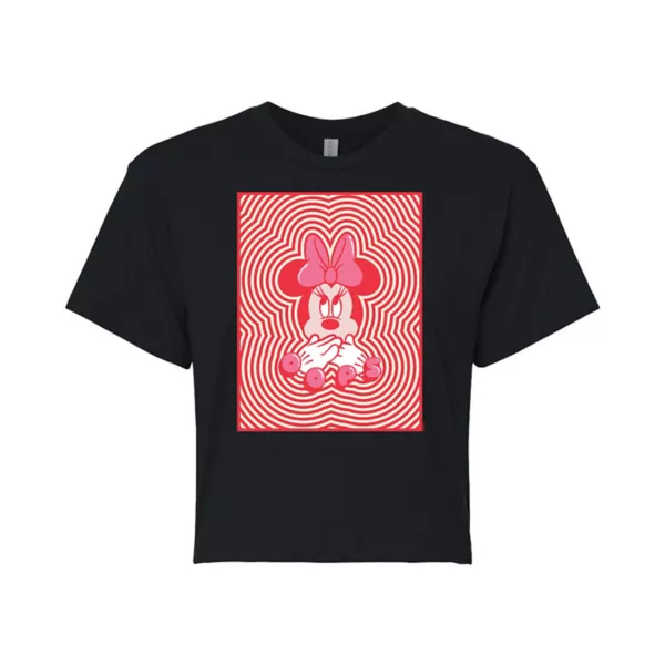 Укороченная футболка с принтом Минни Маус для юниоров Disney, черный 
Укороченная футболка с принтом Минни Маус для юниоров Disney, черный