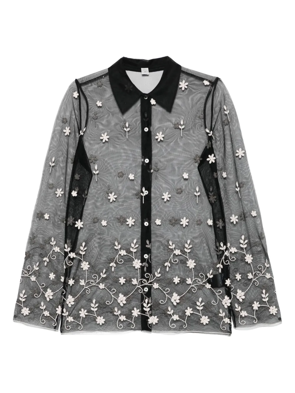 Рубашка с цветочной вышивкой TOTEME, черный
Рубашка с цветочной вышивкой TOTEME, черный