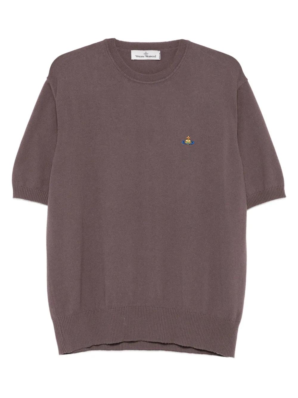 Свитер с короткими рукавами и вышитым логотипом Vivienne Westwood, коричневый
Свитер с короткими рукавами и вышитым логотипом Vivienne Westwood, коричневый