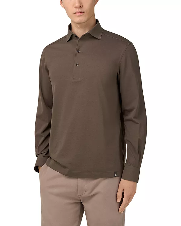 Японская трикотажная футболка-поло с длинным рукавом Boggi Milano, коричневый
Японская трикотажная футболка-поло с длинным рукавом Boggi Milano, коричневый