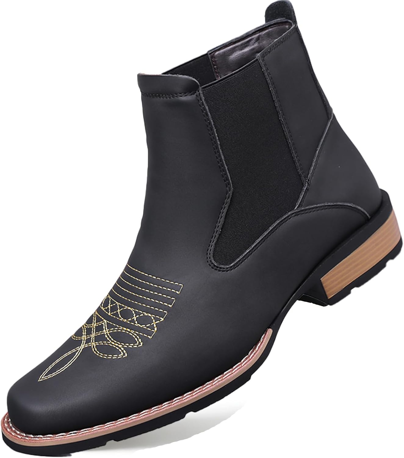 Мужские ботинки челси на массивном каблуке, ковбойские сапоги в стиле вестерн, классические, с квадратным носком, вышитые, надеваются без шнурков, повседневные, рабочие, высокие, до щиколотки Enoegmsd, черный
Мужские ботинки челси на массивном каблуке, ковбойские сапоги в стиле вестерн, классические, с квадратным носком, вышитые, надеваются без шнурков, повседневные, рабочие, высокие, до щиколотки Enoegmsd, черный