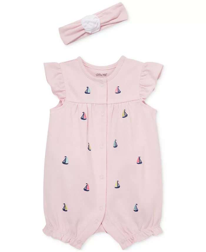 Комплект для девочек: вышитый хлопковый комбинезон и повязка на голову (2 предмета) Little Me, розовый
Комплект для девочек: вышитый хлопковый комбинезон и повязка на голову (2 предмета) Little Me, розовый