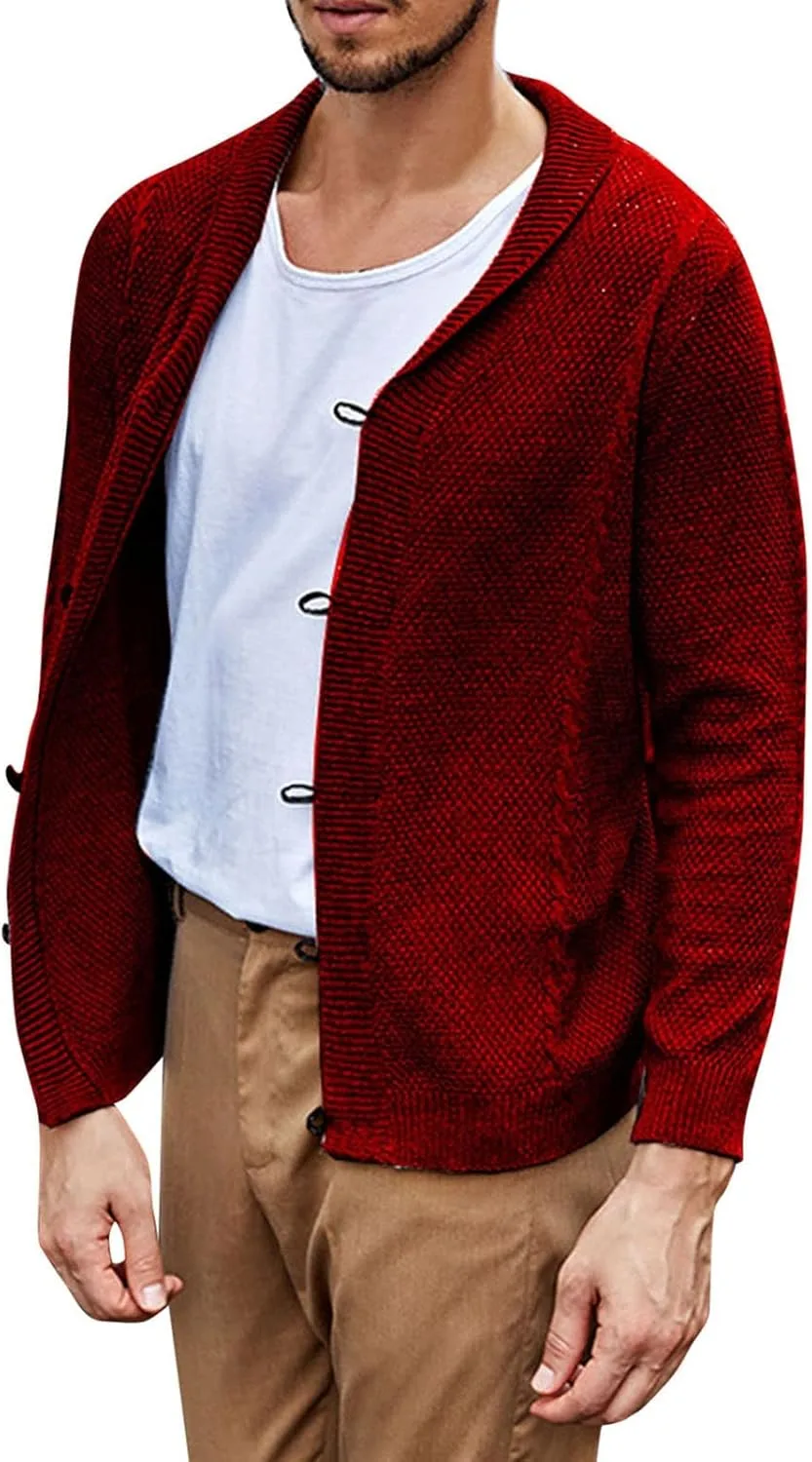 Мужской кардиган с крупной вязкой и кнопками-лягушками
Мужской кардиган с крупной вязкой и кнопками-лягушками