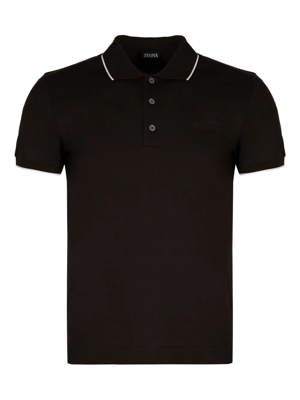 Поло с рубчатым воротником Zegna, черный
Поло с рубчатым воротником Zegna, черный