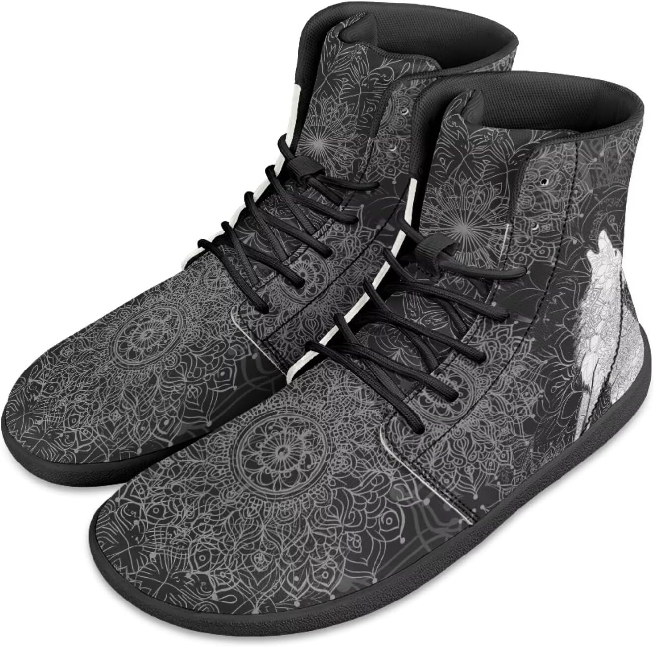 Кроссовки Jeiento для мужчин и женщин с высоким верхом, босоножки в стиле бохо с мандалой, с широкой носочной частью, без подъема, повседневная обувь, кроссовки-тренеры, белый/черный
Кроссовки Jeiento для мужчин и женщин с высоким верхом, босоножки в стиле бохо с мандалой, с широкой носочной частью, без подъема, повседневная обувь, кроссовки-тренеры, белый/черный