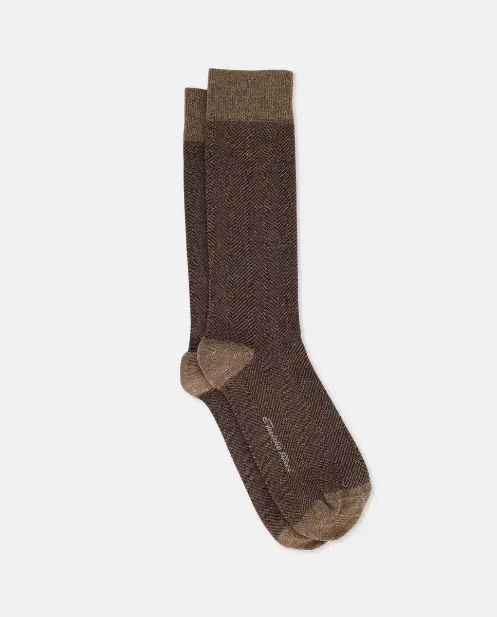 Мужские короткие носки с узором "елочка" Emidio Tucci, коричневый
Мужские короткие носки с узором "елочка" Emidio Tucci, коричневый