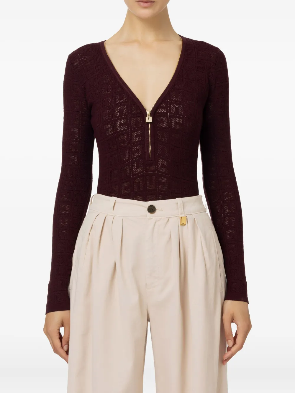 Топ на молнии с логотипом Elisabetta Franchi, коричневый
Топ на молнии с логотипом Elisabetta Franchi, коричневый