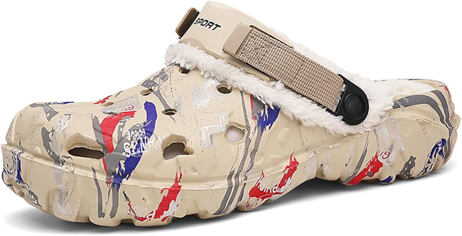 Мужские зимние сабо с меховой подкладкой, теплые, противоскользящие, с легкой ноской и регулируемым ремешком на пятке, для дома, улицы и сада Tantanc, хаки
Мужские зимние сабо с меховой подкладкой, теплые, противоскользящие, с легкой ноской и регулируемым ремешком на пятке, для дома, улицы и сада Tantanc, хаки