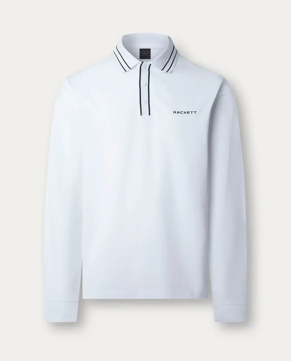 Мужское поло с длинными рукавами, вышитым логотипом и контрастной отделкой на воротнике, больших размеров Hackett, белый
Мужское поло с длинными рукавами, вышитым логотипом и контрастной отделкой на воротнике, больших размеров Hackett, белый