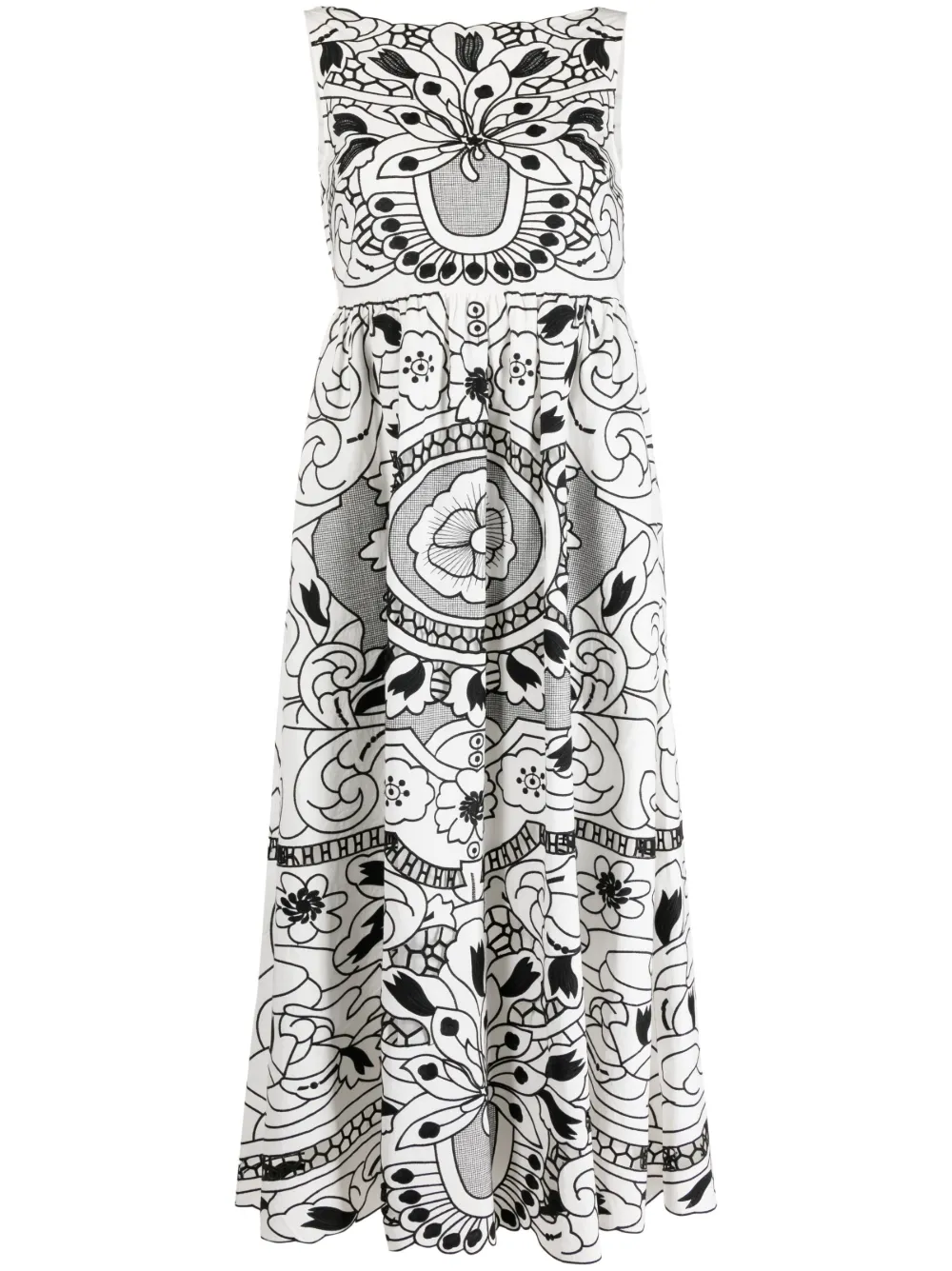 Платье без рукавов с графичным принтом RED Valentino, белый
Платье без рукавов с графичным принтом RED Valentino, белый