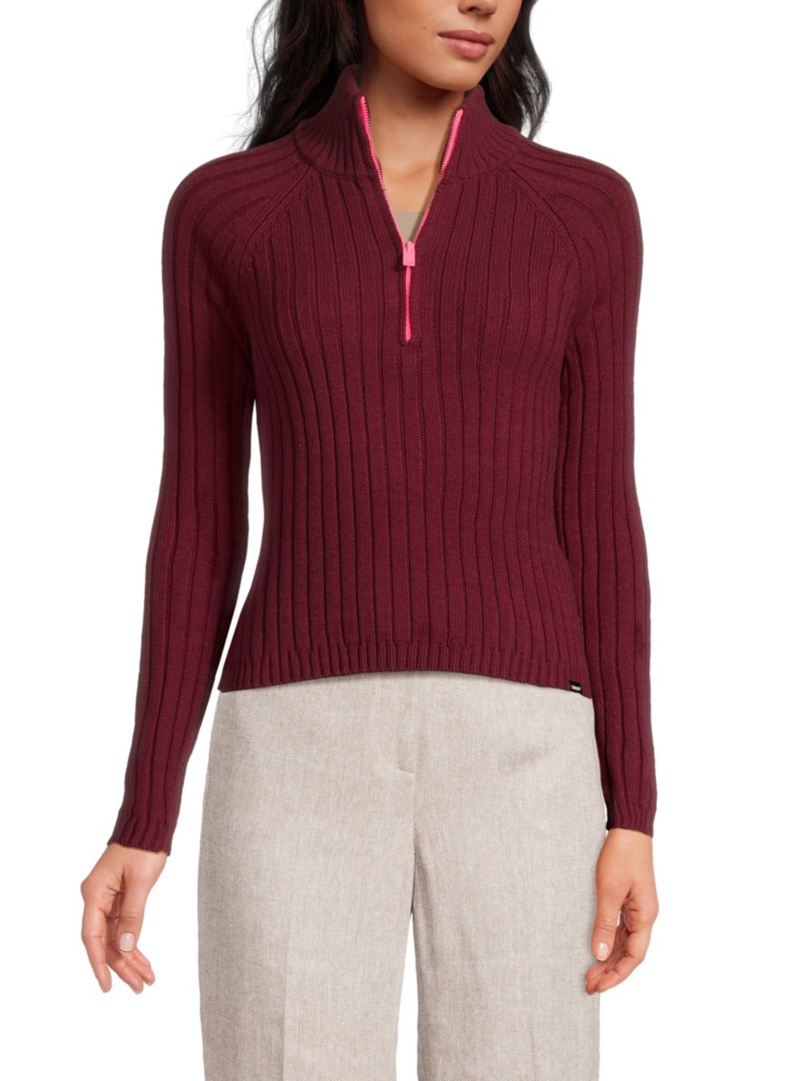 Ребристый свитер на молнии DKNY, бордовый
Ребристый свитер на молнии DKNY, бордовый