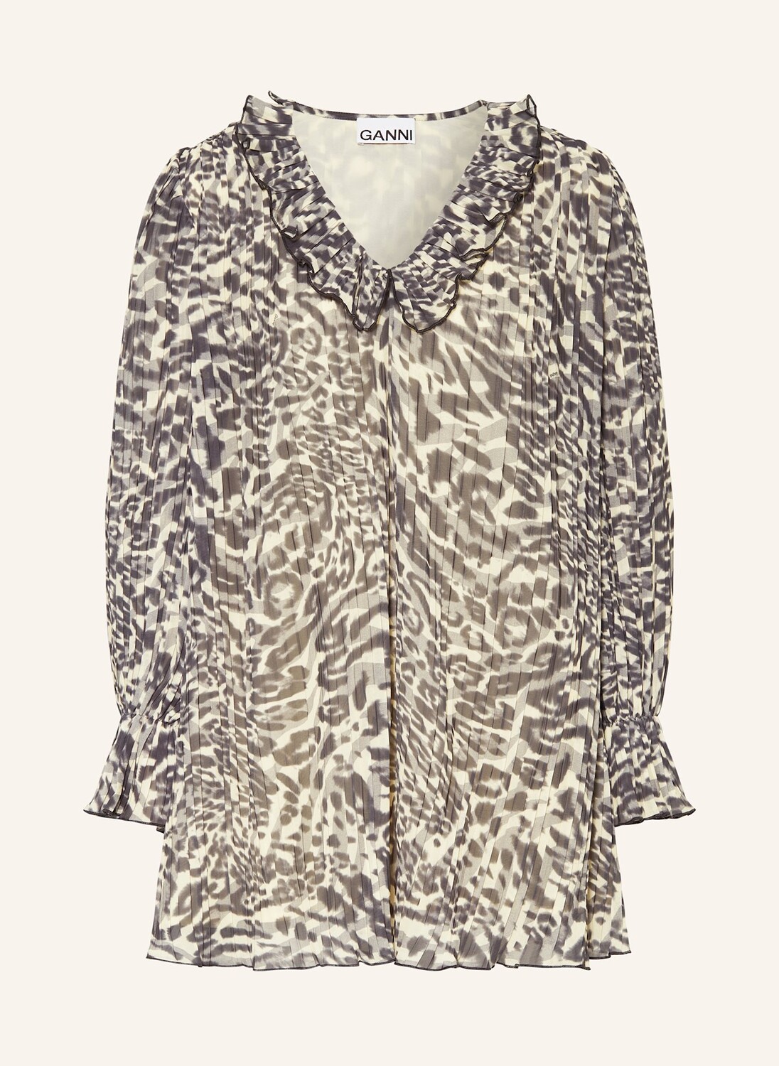 Плиссированное платье с рюшами Ganni, желтый
Плиссированное платье с рюшами Ganni, желтый