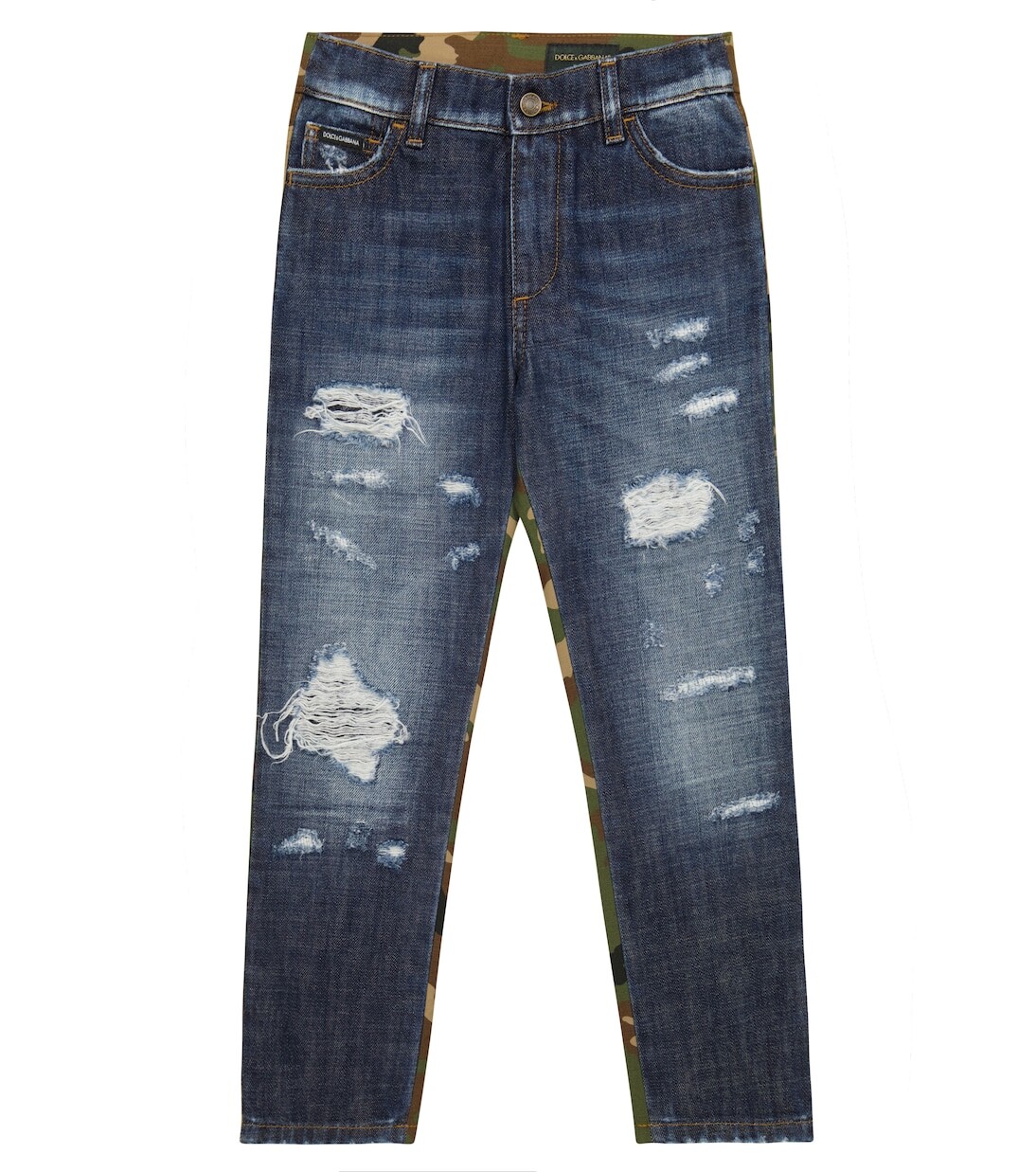 Джинсовые и камуфляжные брюки Dolce&Gabbana Kids, синий
Джинсовые и камуфляжные брюки Dolce&Gabbana Kids, синий