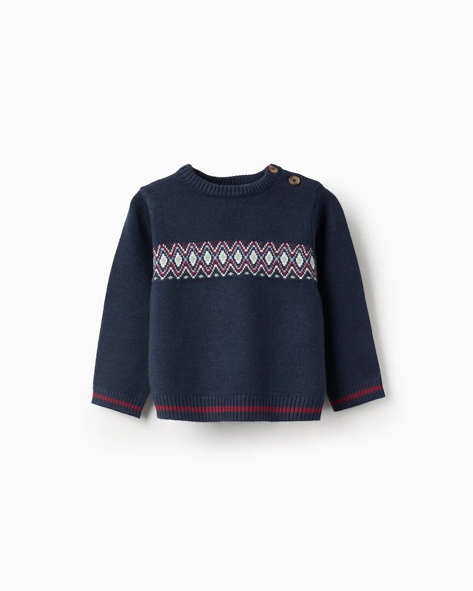 Джемпер для маленького мальчика с длинными рукавами темно-синего цвета Zippy
Джемпер для маленького мальчика с длинными рукавами темно-синего цвета Zippy