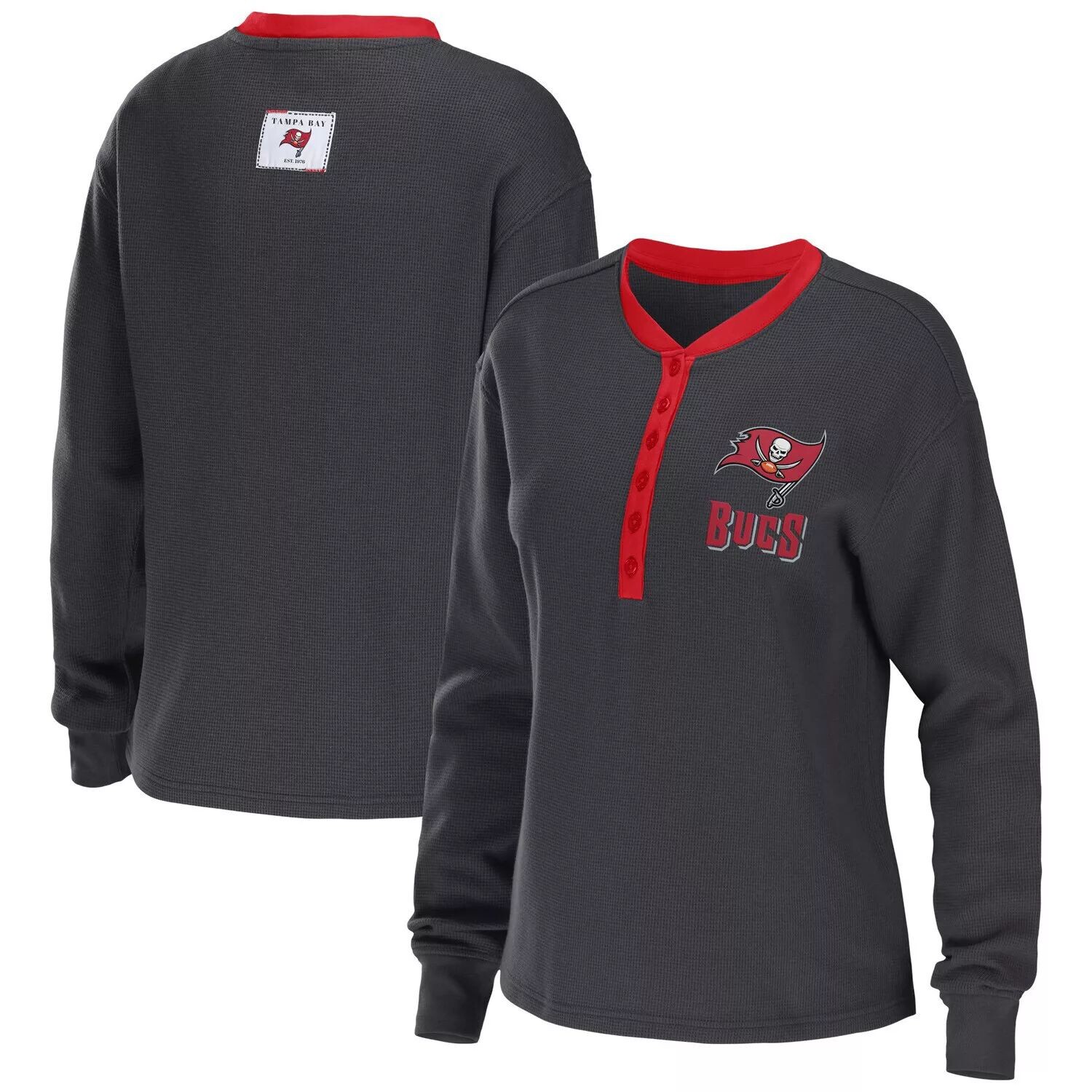 Женская футболка WEAR by Erin Andrews Pewter Tampa Bay Buccaneers Waffle Henley с длинным рукавом
Женская футболка WEAR by Erin Andrews Pewter Tampa Bay Buccaneers Waffle Henley с длинным рукавом