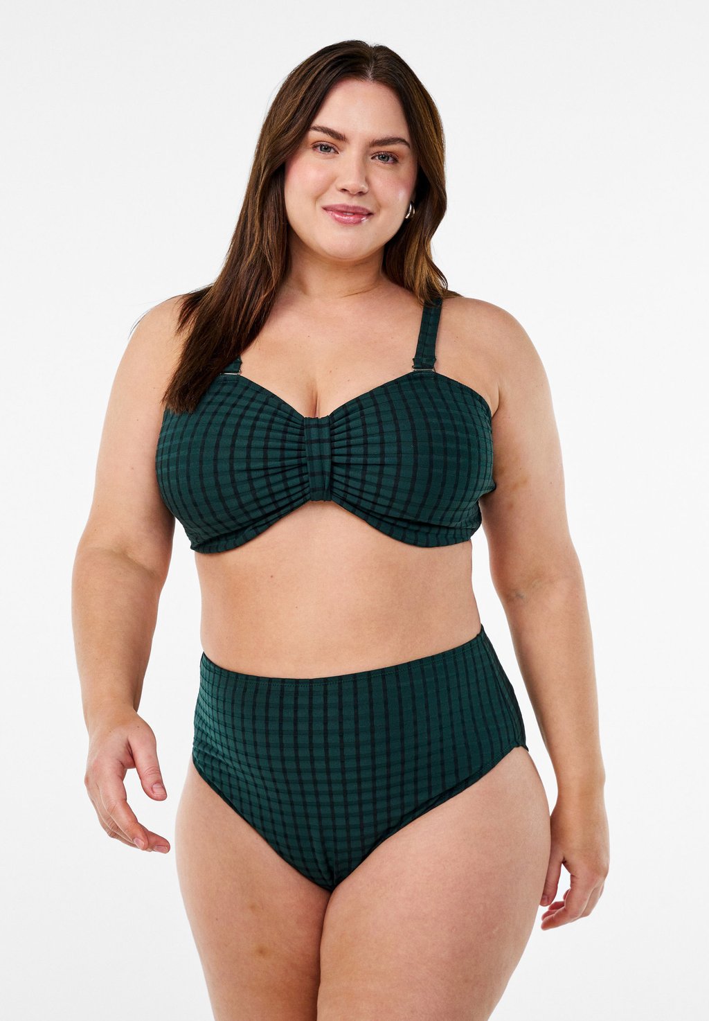 Плавки бикини MIT HOHEM BUND UND TAI-SCHNITT Zizzi, темно-зеленый 
Плавки бикини MIT HOHEM BUND UND TAI-SCHNITT Zizzi, темно-зеленый