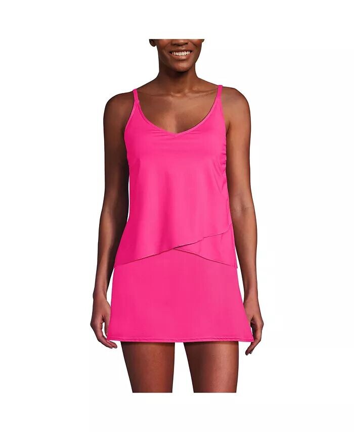 Женский купальник-танкини с длинным торсом и V-образным вырезом, подол-тюльпан, топ Lands' End, розовый
Женский купальник-танкини с длинным торсом и V-образным вырезом, подол-тюльпан, топ Lands' End, розовый