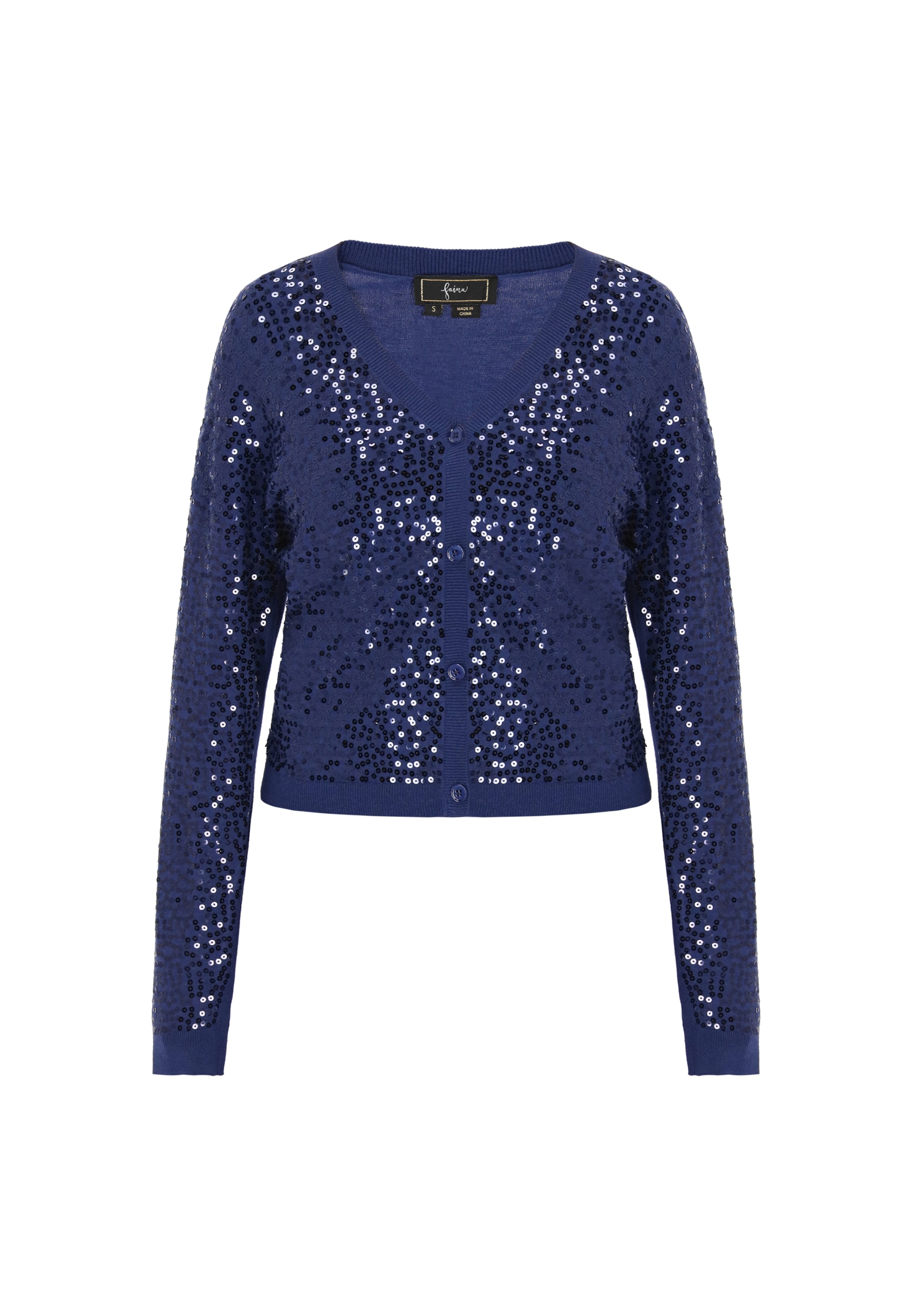 Faina Вязаный кардиган 'Festive' в цвете Navy
Faina Вязаный кардиган 'Festive' в цвете Navy