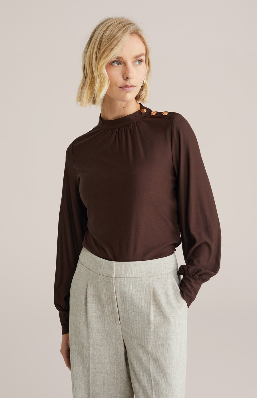 Блуза WE Fashion Blouse, Dark Brown
Блуза WE Fashion Blouse, Dark Brown
