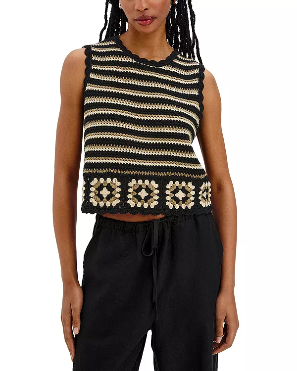 Вязаный крючком топ цвета ореха Rails, черный
Вязаный крючком топ цвета ореха Rails, черный