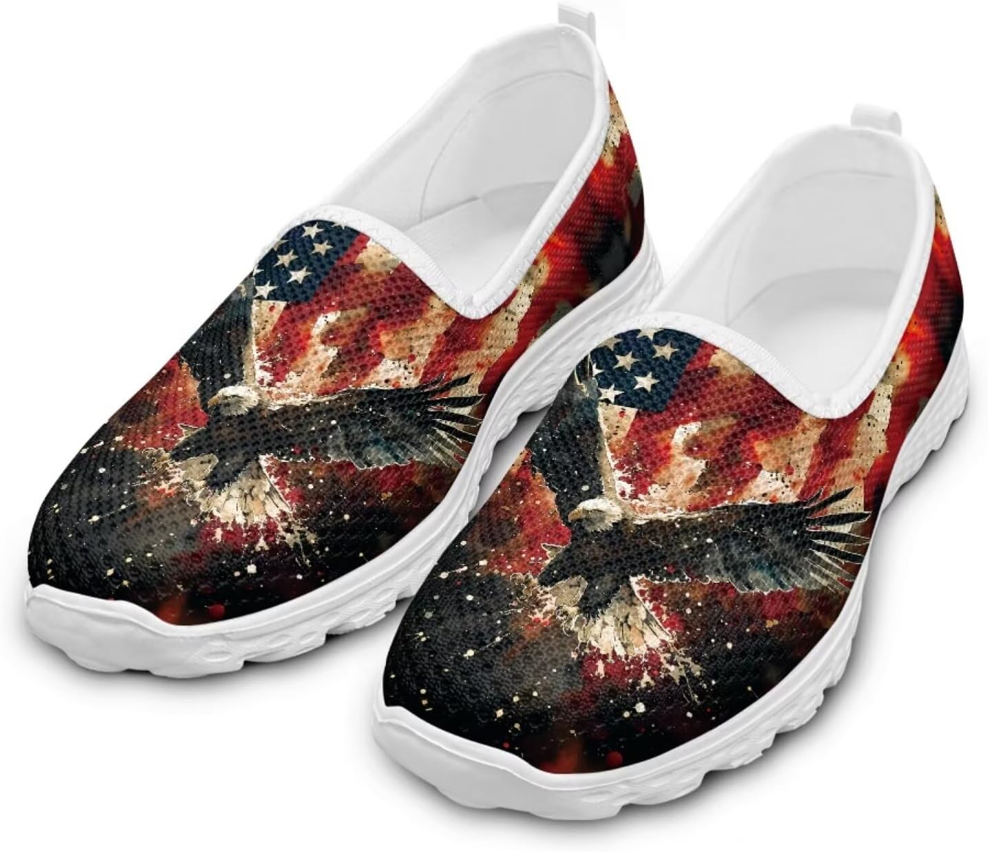 Кроссовки Jeiento с американским флагом для женщин и мужчин, кеды для Дня независимости, сетчатые спортивные кроссовки, низкие плоские кроссовки для путешествий, American Flag With Eagle
Кроссовки Jeiento с американским флагом для женщин и мужчин, кеды для Дня независимости, сетчатые спортивные кроссовки, низкие плоские кроссовки для путешествий, American Flag With Eagle
