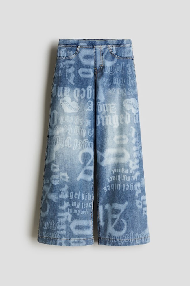 Широкие брюки в стиле деним H&M, мультиколор 
Широкие брюки в стиле деним H&M, мультиколор