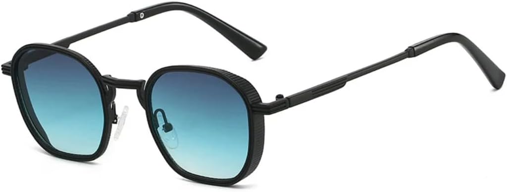 Ретро квадратные металлические женские солнцезащитные очки UV400, модные прозрачные градиентные UV400, мужские солнцезащитные очки в стиле панк TVTBBVV, Black Gray Blue
Ретро квадратные металлические женские солнцезащитные очки UV400, модные прозрачные градиентные UV400, мужские солнцезащитные очки в стиле панк TVTBBVV, Black Gray Blue