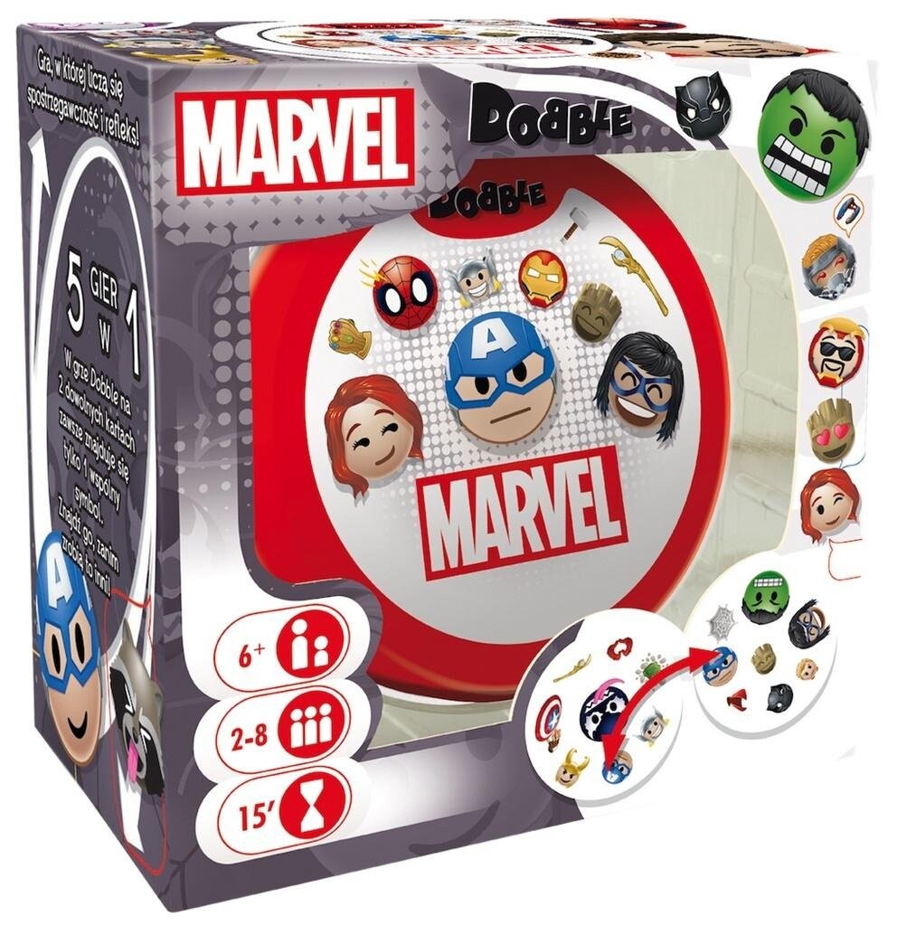 Dobble Marvel Emoji PL, настольная игра, семья, бунтарь Rebel
Dobble Marvel Emoji PL, настольная игра, семья, бунтарь Rebel