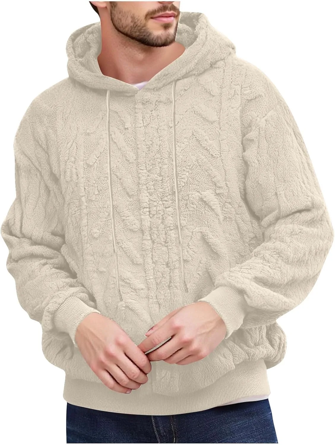 Толстовка с капюшоном Fuzzy Sherpa для мужчин, флисовая, кабельная вязка
Толстовка с капюшоном Fuzzy Sherpa для мужчин, флисовая, кабельная вязка