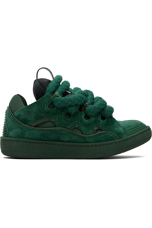 Lanvin Зеленые кожаные кроссовки с зауженными кедами и шнурками под змеиную кожу
Lanvin Зеленые кожаные кроссовки с зауженными кедами и шнурками под змеиную кожу